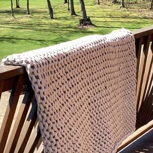 CHUNKY ROPE COTTON HEAVY BLANKET  CREAMY & DREAMY OOAK